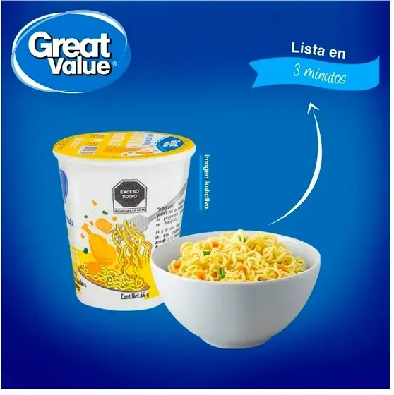 Great Value Sopa Instantánea Baja en Sodio